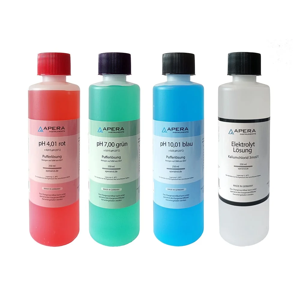 Calibration solution set pH 4.01 / 7.00 / 10.01 + 3M KCl